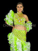 Electric Green Extravagant Three-Piece Flamenco Dress