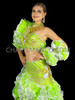 Electric Green Extravagant Three-Piece Flamenco Dress