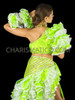 Electric Green Extravagant Three-Piece Flamenco Dress