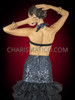 Sumptuous Black Sequin Mermaid Gown With Organza Pillow Ruffled Skirt