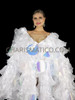 Disco Discovery Organza Drag Queen Ruffle Coat With Gigantic Sequin