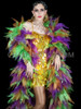 Mardi Gras Three-toned Leafy Organza Boa