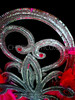 Exotic Gemstone Silver Swirl Fuchsia Feather Diva cabaret Headdress