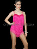 Hot Pink Chainette Fringe Leotard