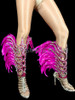 Fuchsia Glitter Feather Samba Leg guard