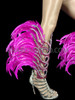 Fuchsia Glitter Feather Samba Leg guard