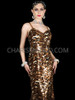 Sleeveless Tiger-Print Sequin Drag Queen Gown