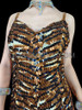 Sleeveless Tiger-Print Sequin Drag Queen Gown