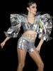 Retro Futuristic Silver Metallic Vinyl Bolero Jacket
