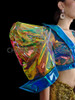 Neo Futuristic Blue Iridescent Vinyl Bolero Jacket