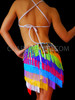 Colorful Latin Styled Rainbow Gay Pride Fringe Dance Mini-Dress
