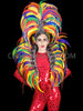 Rainbow Crystallized Feather Carnival Headdress and Backpack Set