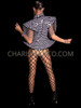  White Black Sequin Drag Queen Diva Flare Jacket