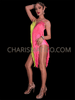 Striking Neon Latin Fringe Dance Leotard with Rhinestones Accents
