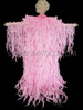 Sweet Pink 'Flame Fringe' Organza Drag Queen Coat with Huge Collar