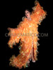 Mystic Iridescent Orange Ruffle Organza Layered  Drag Coat