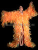 Mystic Iridescent Orange Ruffle Organza Layered  Drag Coat