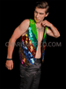 Glossy Rainbow Gay Pride Party Style Mens Acrylic Mirror Vest