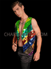 Glossy Rainbow Gay Pride Party Style Mens Acrylic Mirror Vest