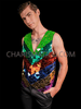 Glossy Rainbow Gay Pride Party Style Mens Acrylic Mirror Vest