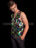 Masterful Men's Mosaic Pride Acrylic Mirror Vest