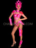 Futuristic Warrior Neon Pink 7-Piece Vinyl Costume Set