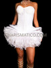 Matt White Gaga Corset With Matching Organza Tutu Skirt