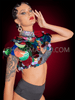 Multi-Color Jumbo Sequin Stud Collar Rave Festival Jacket Bolero