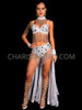 Silver Bliss Showgirl Sequin Bra and Iris Wing Skirt  