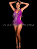 Purple Spectacle Beaded Fringe Salsa Dance Leotard 