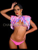 Baby Pink Stardust Teardrop Sequin Rave Festival Bolero Jacket