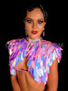 Baby Pink Stardust Teardrop Sequin Rave Festival Bolero Jacket
