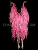 Cotton Candy Knee-Length Organza Jacket with Sequin Trim