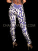 Silver Sparkle Rectangular Sequin Rave Festival Legging Pants