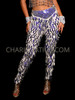 Silver Sparkle Rectangular Sequin Rave Festival Legging Pants