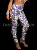 Silver Sparkle Rectangular Sequin Rave Festival Legging Pants