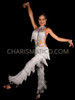 Silver Jennifer Lopez-inspired Fringe Cutout Salsa Dance Pants