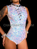 White Galaxy Dance Off Leotard 