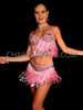 Pink Glamorous Fringe Dance Top and Skirt Set