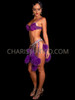 Midnight Purple Bra and Crystal Fur Festival belt 
