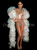 White Sparkle Realm Iridescent Organza Ruffle Boa