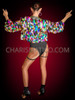 Multicolor Cut-out Shoulder Sequin Festival Bolero Jacket