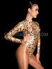 Sparkling Sands Beige Sequin Dance Full Sleeve Leotard 