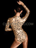 Sparkling Sands Beige Sequin Dance Full Sleeve Leotard 