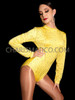 Radiating Crystal Yellow Full Sleeves Dance Leotard
