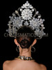 Huge Crystallized Floral Fantasia Pattern Headdress
