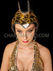 Golden Disco Ball Mirror Mohawk Headdress