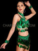 Enchanting Emerald Teardrop Belly Dance Bra and Belt Set