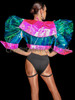 Cosmic Chrome Vinyl Puffy Sleeves Bolero Jacket 