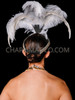 White Gatsby Flapper Ostrich Feather Crystals Headband